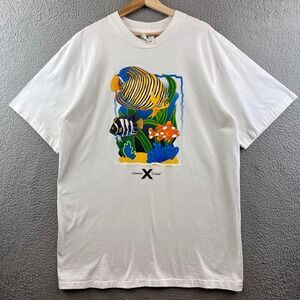 Vintage Celebrity Cruises T-Shirt‎ XXL White Tropical Fish Graphic Tee